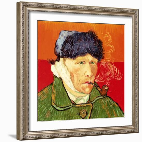 Self Portrait with Bandaged Ear and Pipe, 1889-Vincent van Gogh-Framed Giclee Print