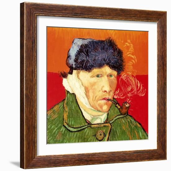 Self Portrait with Bandaged Ear and Pipe, 1889-Vincent van Gogh-Framed Giclee Print