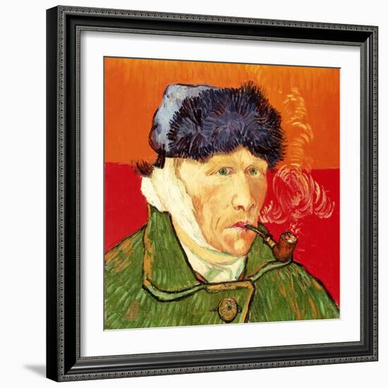 Self Portrait with Bandaged Ear and Pipe, 1889-Vincent van Gogh-Framed Giclee Print