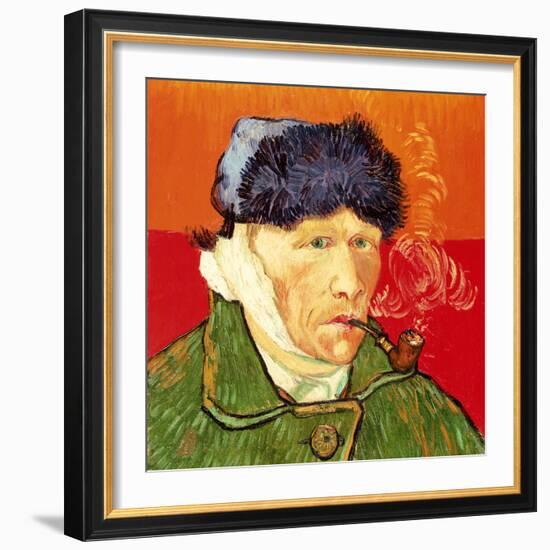 Self Portrait with Bandaged Ear and Pipe, 1889-Vincent van Gogh-Framed Giclee Print