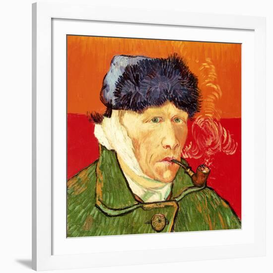 Self Portrait with Bandaged Ear and Pipe, 1889-Vincent van Gogh-Framed Giclee Print