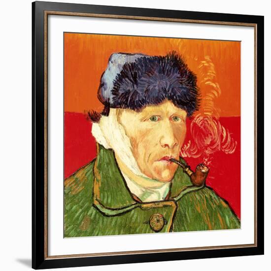 Self Portrait with Bandaged Ear and Pipe, 1889-Vincent van Gogh-Framed Giclee Print