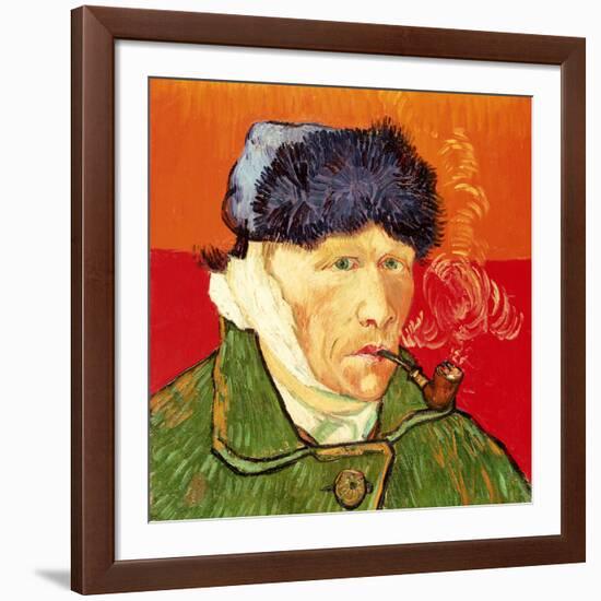 Self Portrait with Bandaged Ear and Pipe, 1889-Vincent van Gogh-Framed Giclee Print