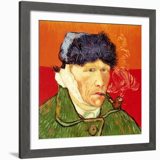 Self Portrait with Bandaged Ear and Pipe, 1889-Vincent van Gogh-Framed Giclee Print