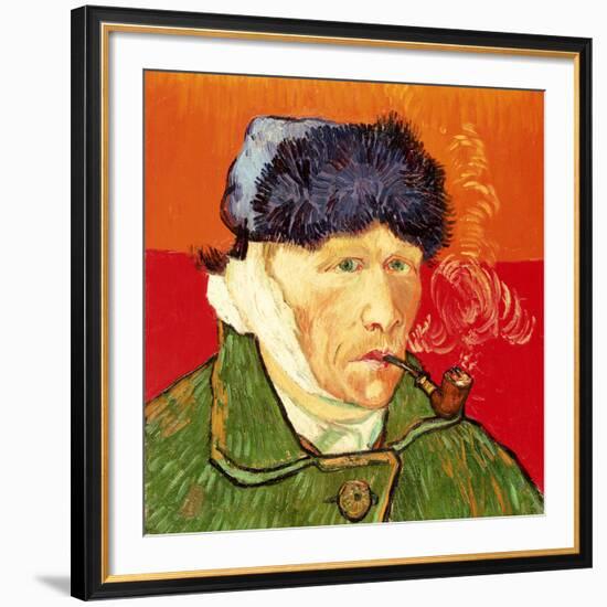 Self Portrait with Bandaged Ear and Pipe, 1889-Vincent van Gogh-Framed Giclee Print