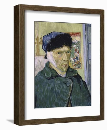 Self Portrait with Bandaged Ear-Vincent van Gogh-Framed Premium Giclee Print