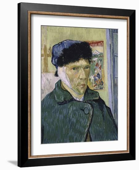 Self Portrait with Bandaged Ear-Vincent van Gogh-Framed Giclee Print