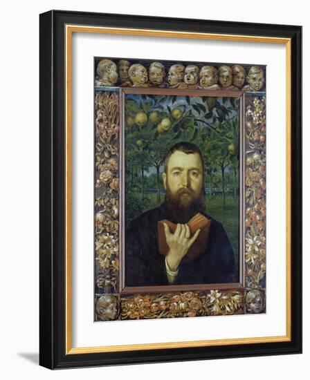 Self Portrait with Book, 1880-Hans Thoma-Framed Giclee Print