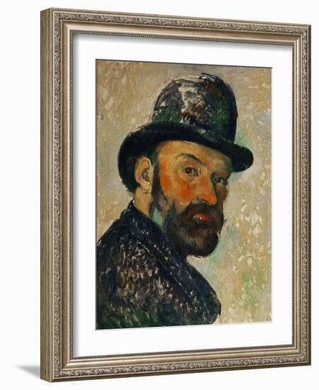 Self-Portrait with Bowler Hat (Sketch), 1885-1886-Paul Cézanne-Framed Giclee Print