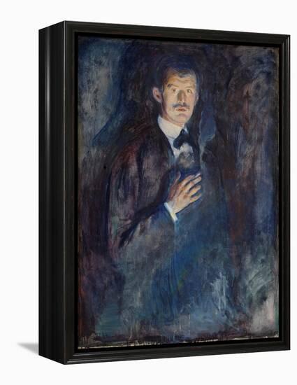 Self Portrait with Cigarette, 1895 (Oil on Canvas)-Edvard Munch-Framed Premier Image Canvas