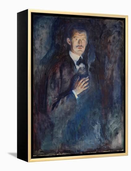 Self Portrait with Cigarette, 1895 (Oil on Canvas)-Edvard Munch-Framed Premier Image Canvas