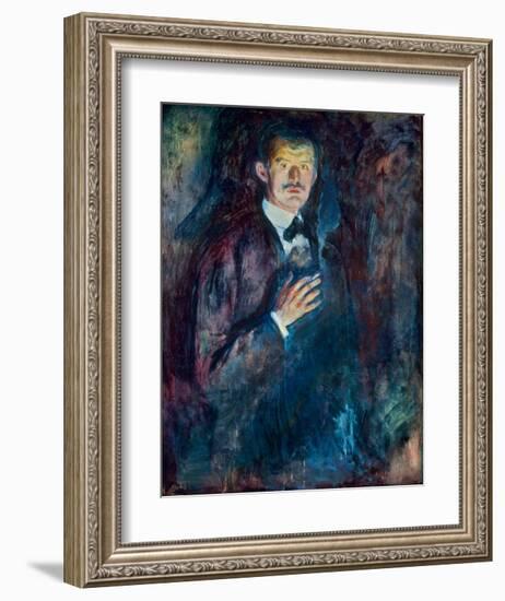 Self Portrait with Cigarette, 1895-Edvard Munch-Framed Giclee Print