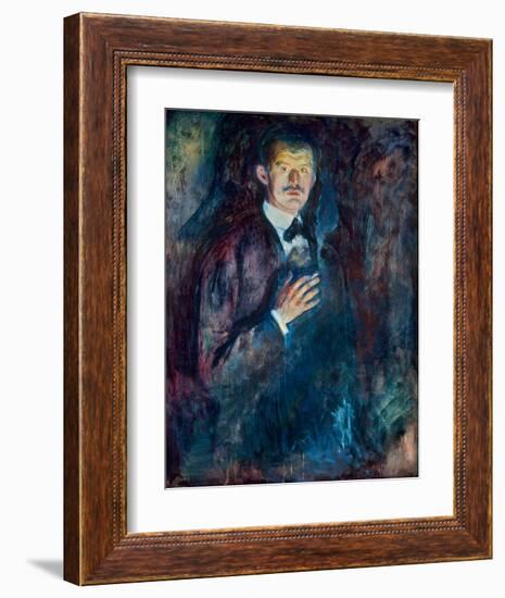 Self Portrait with Cigarette, 1895-Edvard Munch-Framed Giclee Print