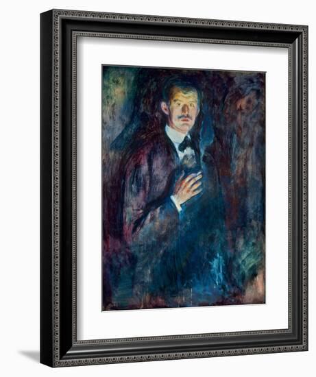 Self Portrait with Cigarette, 1895-Edvard Munch-Framed Giclee Print