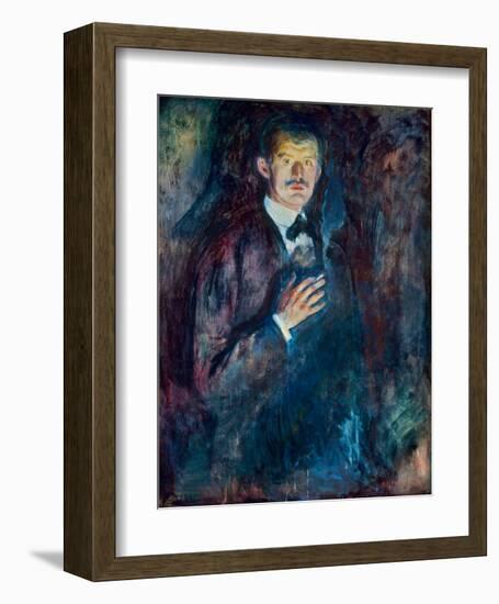 Self Portrait with Cigarette, 1895-Edvard Munch-Framed Giclee Print