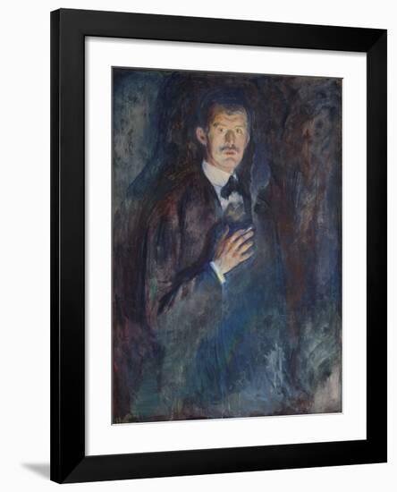 Self Portrait With Cigarette 1895-Edvard Munch-Framed Premium Giclee Print