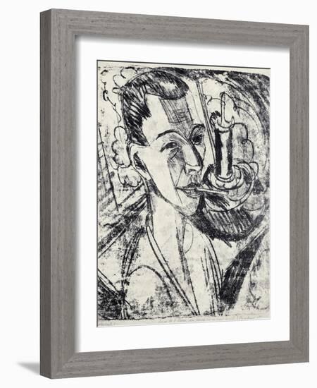 Self-Portrait with Cigarette, 1915-Ernst Ludwig Kirchner-Framed Giclee Print