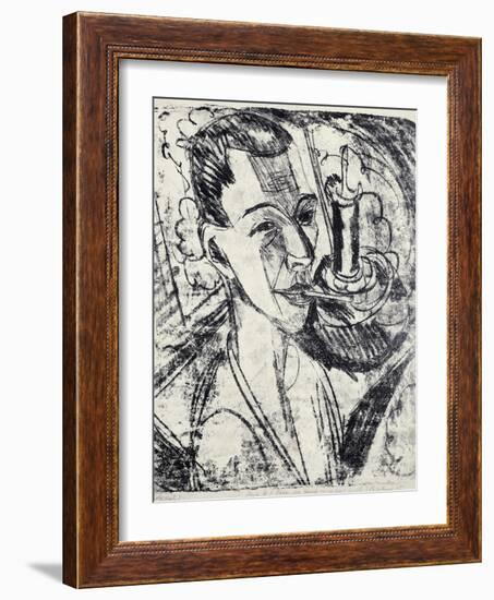 Self-Portrait with Cigarette, 1915-Ernst Ludwig Kirchner-Framed Giclee Print