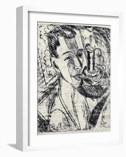 Self-Portrait with Cigarette, 1915-Ernst Ludwig Kirchner-Framed Giclee Print