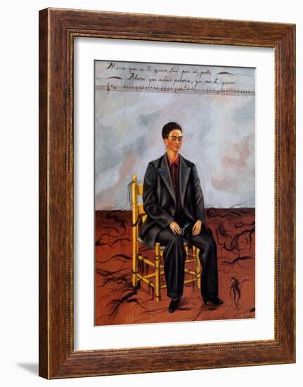 Self-Portrait with Cropped Hair, 1940-Frida Kahlo-Framed Art Print