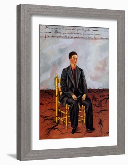 Self-Portrait with Cropped Hair, 1940-Frida Kahlo-Framed Art Print