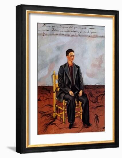 Self-Portrait with Cropped Hair, 1940-Frida Kahlo-Framed Art Print