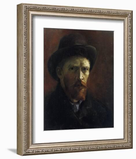 Self-Portrait with Dark Felt Hat-Vincent van Gogh-Framed Art Print