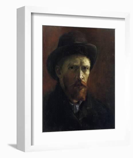 Self-Portrait with Dark Felt Hat-Vincent van Gogh-Framed Art Print