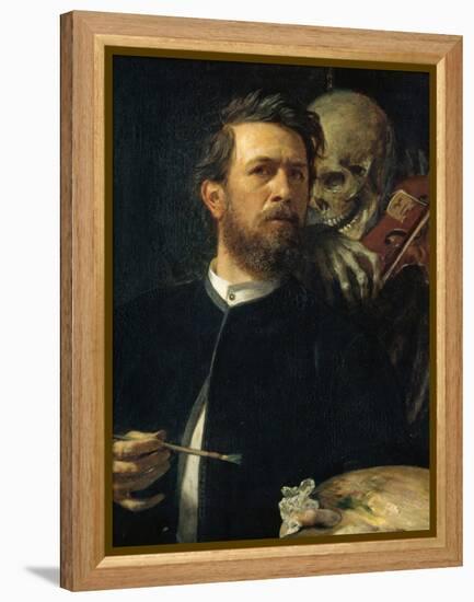 Self-Portrait with Death Playing the Fiddle, 1872-Arnold B?cklin-Framed Premier Image Canvas