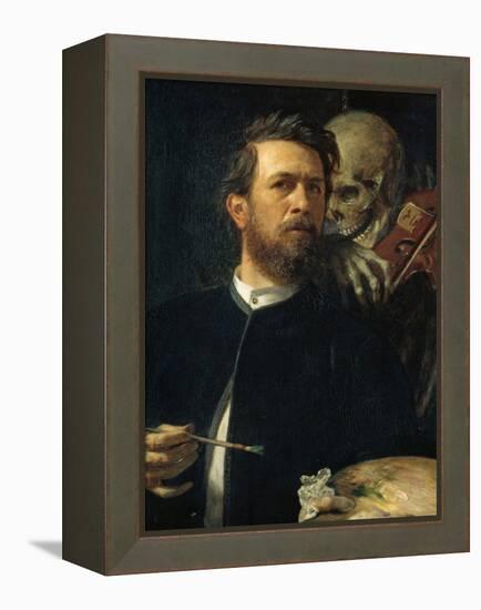 Self-Portrait with Death Playing the Fiddle, 1872-Arnold B?cklin-Framed Premier Image Canvas