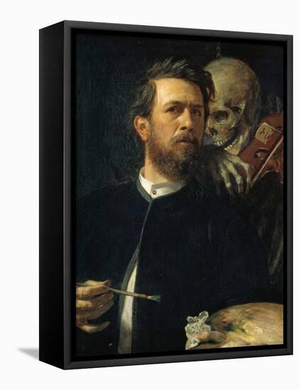 Self-Portrait with Death Playing the Fiddle, 1872-Arnold B?cklin-Framed Premier Image Canvas