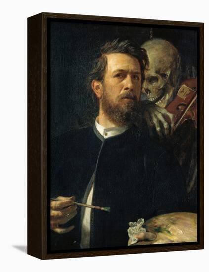 Self-Portrait with Death Playing the Fiddle, 1872-Arnold B?cklin-Framed Premier Image Canvas