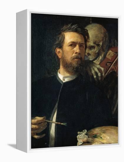 Self-Portrait with Death Playing the Fiddle, 1872-Arnold B?cklin-Framed Premier Image Canvas