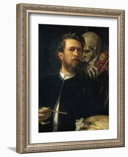 Self-Portrait with Death Playing the Fiddle, 1872-Arnold B?cklin-Framed Giclee Print