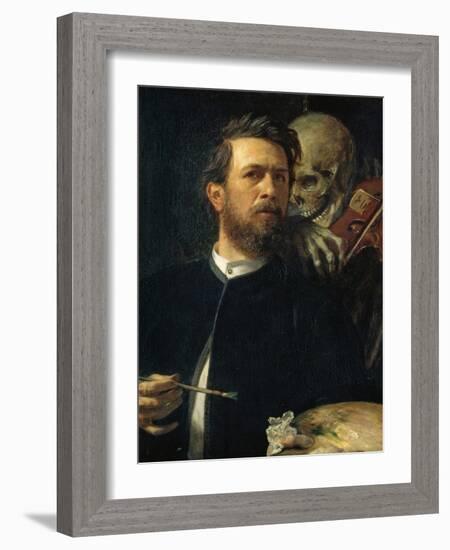 Self-Portrait with Death Playing the Fiddle, 1872-Arnold B?cklin-Framed Giclee Print