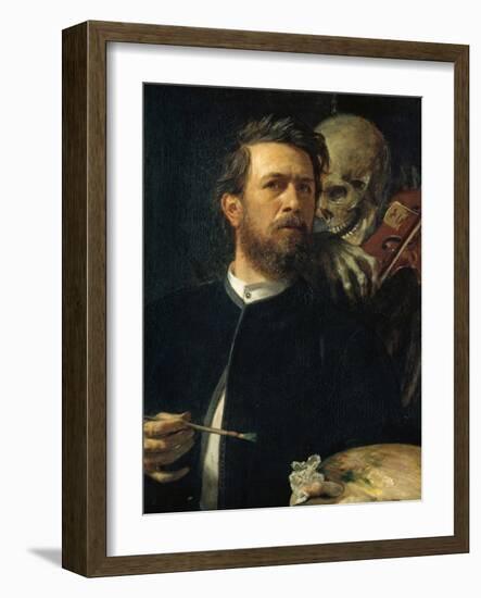 Self-Portrait with Death Playing the Fiddle, 1872-Arnold B?cklin-Framed Giclee Print