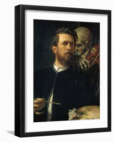 Self-Portrait with Death Playing the Fiddle, 1872-Arnold B?cklin-Framed Giclee Print