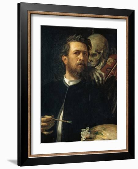 Self-Portrait with Death Playing the Fiddle, 1872-Arnold B?cklin-Framed Giclee Print