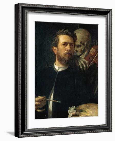Self-Portrait with Death Playing the Fiddle, 1872-Arnold B?cklin-Framed Giclee Print