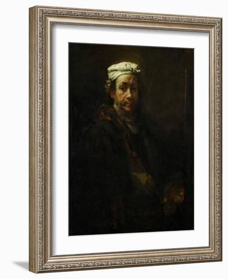 Self-Portrait with Easel, 1660-Rembrandt van Rijn-Framed Giclee Print