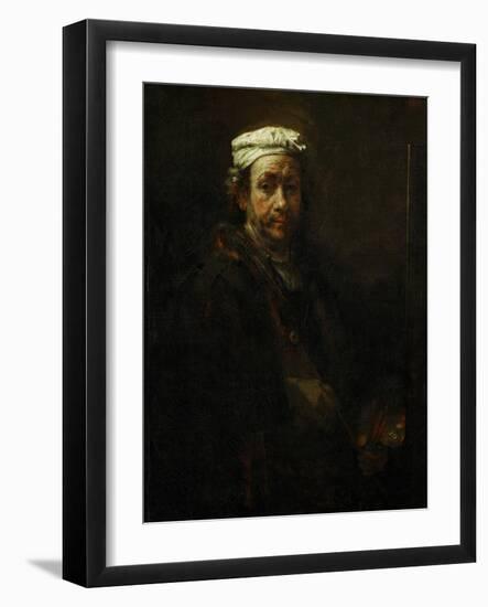 Self-Portrait with Easel, 1660-Rembrandt van Rijn-Framed Giclee Print