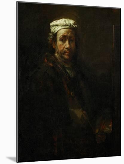 Self-Portrait with Easel, 1660-Rembrandt van Rijn-Mounted Giclee Print