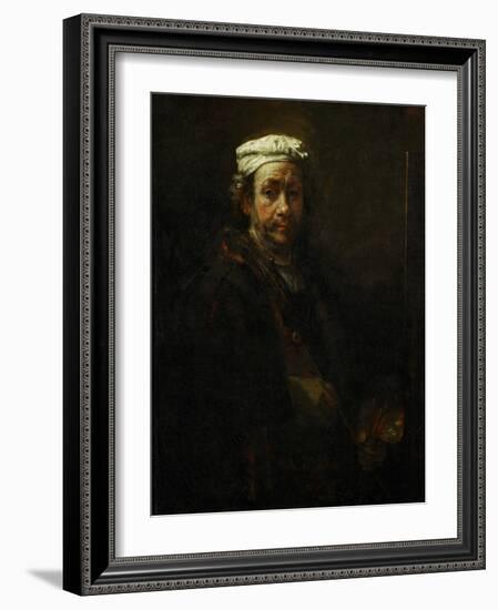 Self-Portrait with Easel, 1660-Rembrandt van Rijn-Framed Giclee Print