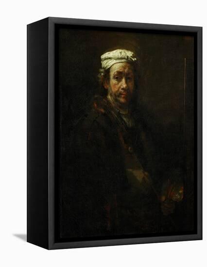 Self-Portrait with Easel, 1660-Rembrandt van Rijn-Framed Premier Image Canvas