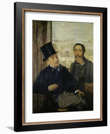 Self Portrait with Evariste De Valernes, C. 1865-Edgar Degas-Framed Giclee Print