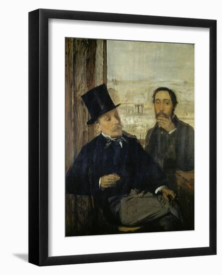 Self Portrait with Evariste De Valernes, C. 1865-Edgar Degas-Framed Giclee Print