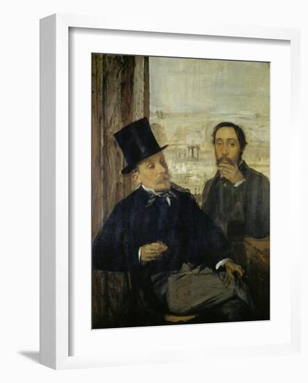 Self Portrait with Evariste De Valernes, C. 1865-Edgar Degas-Framed Giclee Print