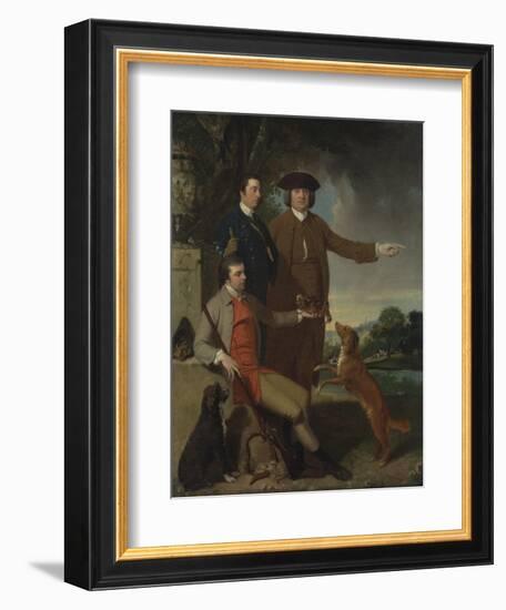 Self Portrait with Father and Brother, C.1760-62-John Hamilton Mortimer-Framed Giclee Print