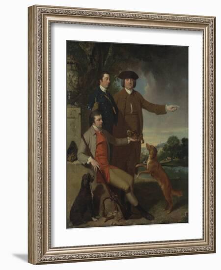Self Portrait with Father and Brother, C.1760-62-John Hamilton Mortimer-Framed Giclee Print