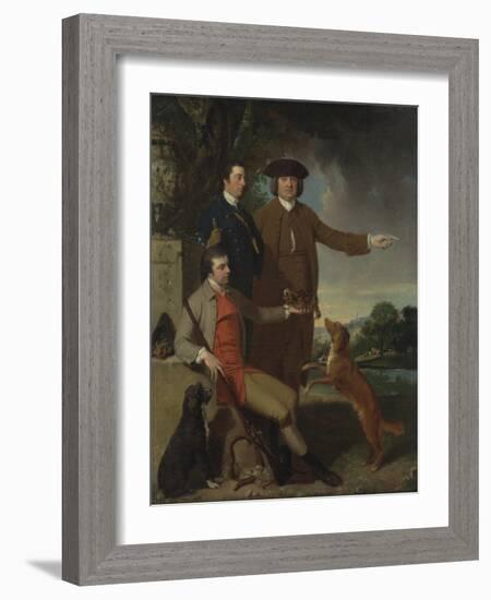 Self Portrait with Father and Brother, C.1760-62-John Hamilton Mortimer-Framed Giclee Print